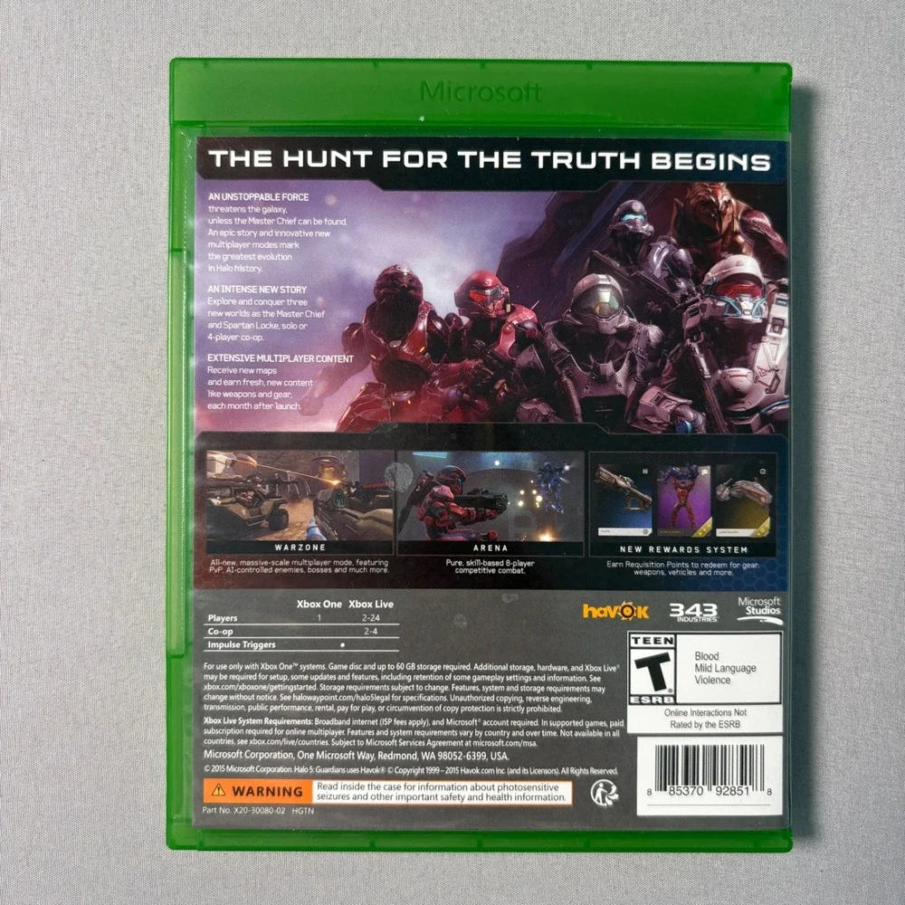Halo 5 Guardians Xbox One Microsoft 343 Industries 2015 Sci-Fi Shooter Game